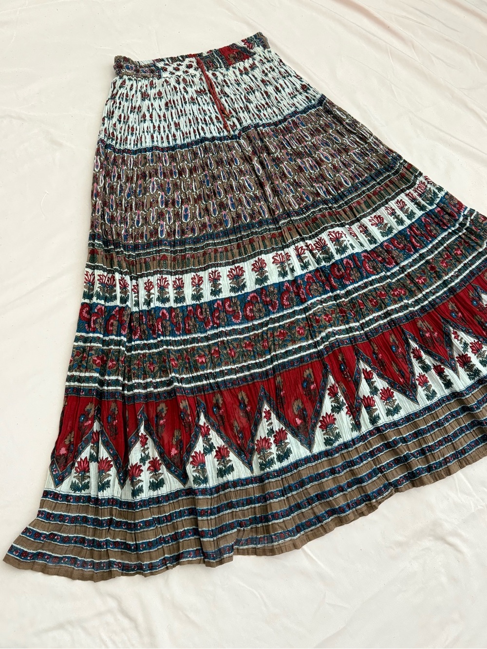 Cotton Express Y2K/90s Floral Broomstick Maxi Skirt Gauze Boho Whimsigoth